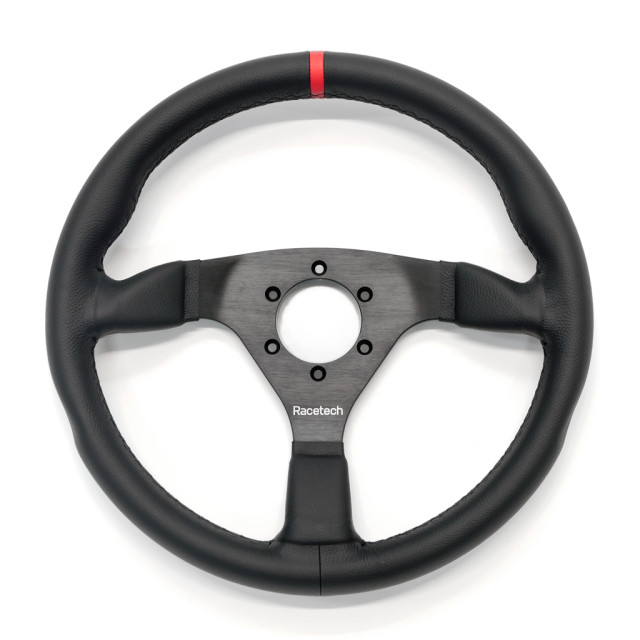 Flat Leather Steering Wheel - 350mm 