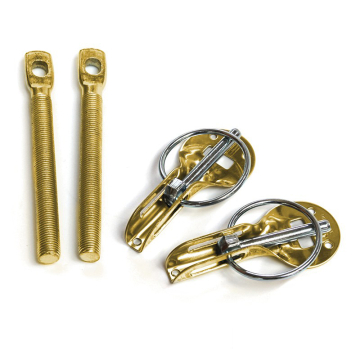 Gold aluminum hood pins